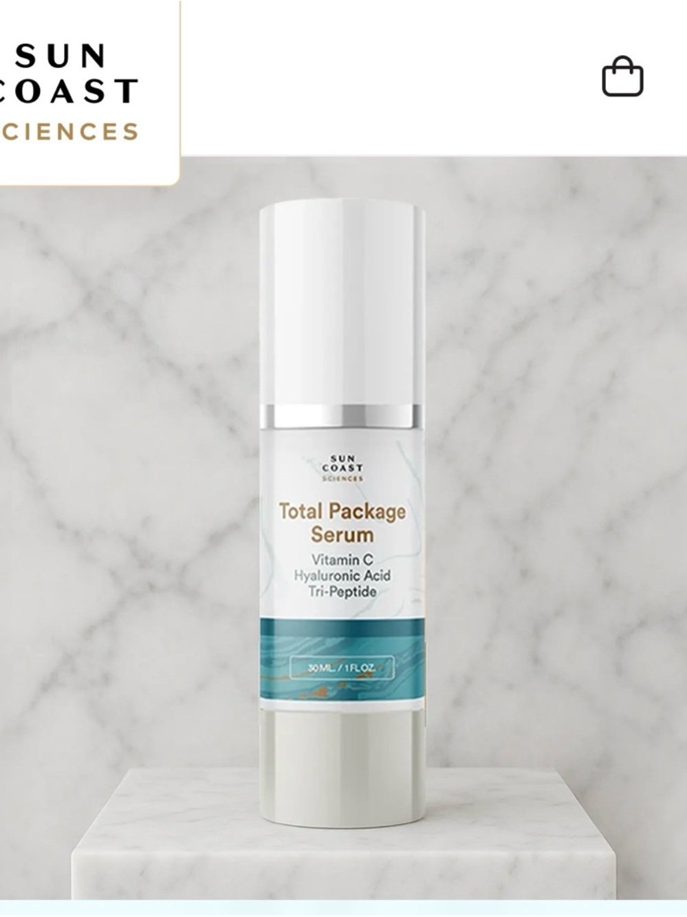 Total Package Serum — White with Teal Accent